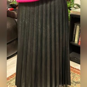 Pleated leather like skirt